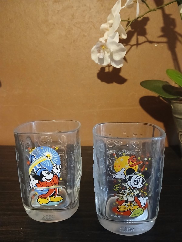 Disney Mickey Mouse Celebration 2000 McDonald's Glasses Set of 2