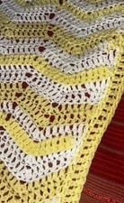 Handmade Crocheted Baby Blanket 33 X 33 Yellow; never Used