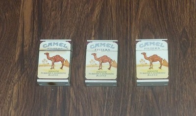 Vintage Camel Filters Cigarette Pack Disposable Lighter w/Cover (3) (Not Tested)