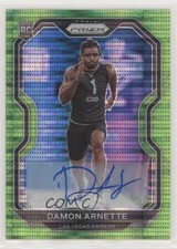 2020 Panini Prizm Rookie Neon Green Pulsar Damon Arnette #375 Auto wd9