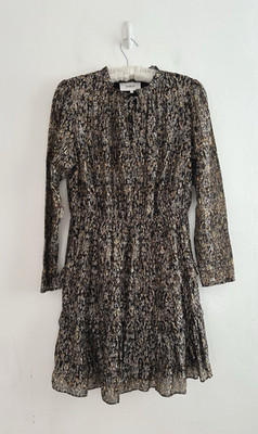 Bash Lady Kleid Damen Metallic Rüschen Ausschnitt & Rock Langarm Gr. 3 UK 14