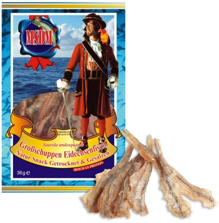 Grossschuppen Eidechsenfisch Natur Snack getrocknet gesalzen 36 g