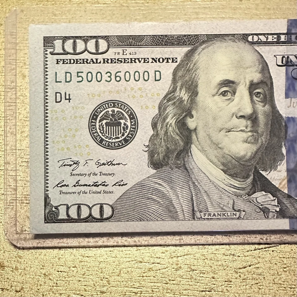 $100 Dollar Bill 2009 -A Series RARE & Very FANCY Five-0's UNCirculated - Image 2 of 4