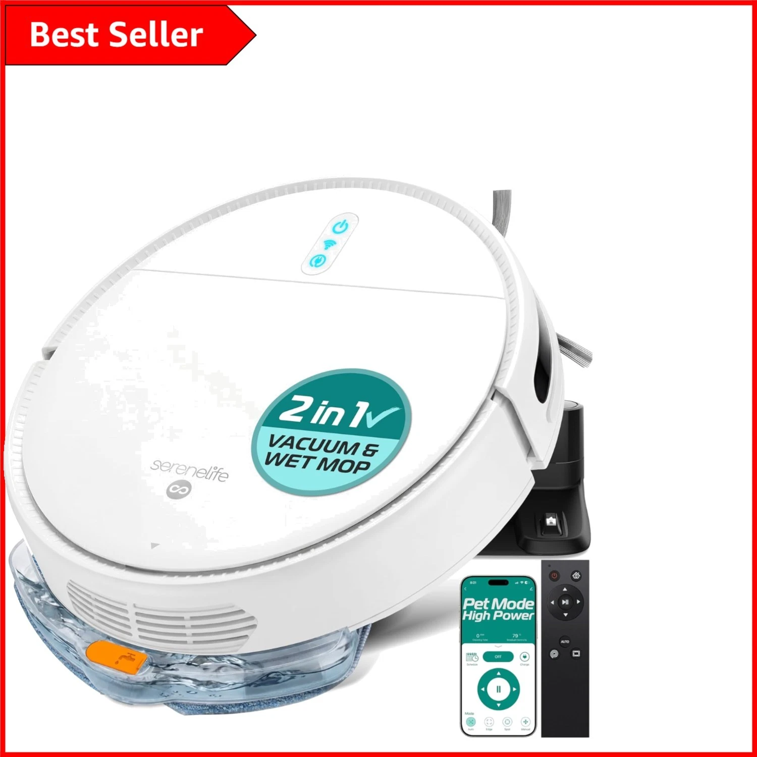 Smart Robotic Vacuum Cleaner with Anti-Fall & Schedule Control - 80 Mins Battery