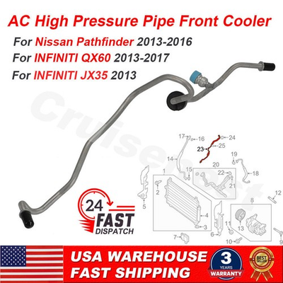 #ad AC High Pressure Pipe Front Cooler 92440 3JA0B For Nissan INFINITI 2013 2017 $32.39