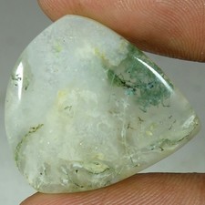 100 Natural Moss Agate Pear Cabochon Loose Gemstones 22.65Cts 23x 25x 05mm