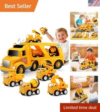 Construction Truck Toddler Toys Car: Toys for 1 2 3 4 Old Boy 5 in 1 Carrier...