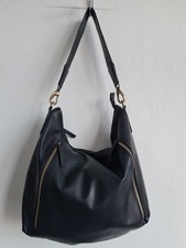 Rowallan Leather Hobo Bag Slouchy Shoulder Large Tote Black Handbag