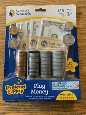 Learning Resources Pretend Play Money Set - Coins & Bills for Kids Fun