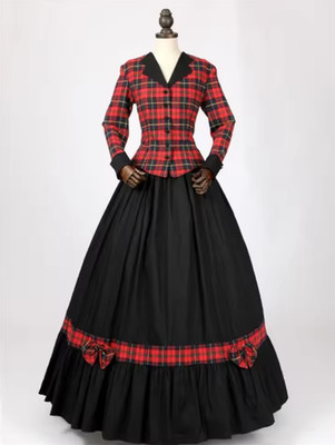 Victorian Dickens Fair Costume Tartan Dress Charles Dickens Christmas Caroler