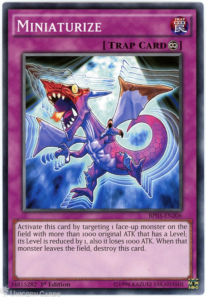 BP03-EN206 Miniaturize : Shatterfoil Rare 1st Edition Mint YuGiOh Card