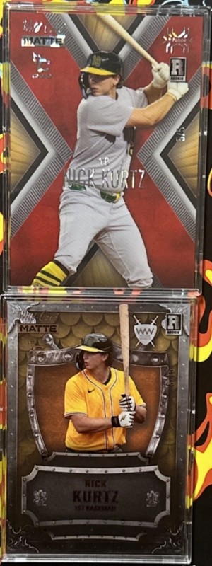 Nick Kurtz Rookie Baseball Card Lot 2 numbered 5/5 and 8/15