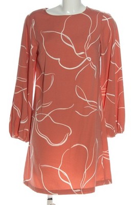 A NEW DAY Langarmkleid Damen Kleid Gr. DE 34 pink-weiß Casual-Look