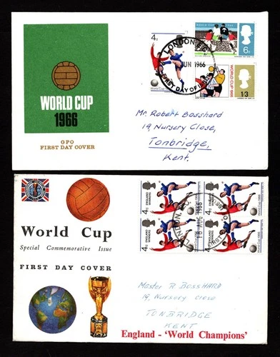 GB - 1966 WORLD CUP & WINNERS hand-written FDC's