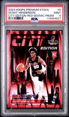 2023 PANINI HOOPS PREMIUM STOCK CITY EDITION #5 SCOOT HENDERSON 161/199 PSA 9