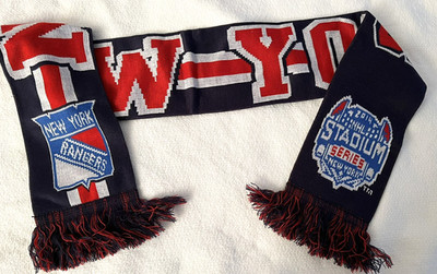 NY RANGERS KNIT SCARF REEBOK STADIUM SERIES 2014 YANKEES STADIUM NHL HOCKEY