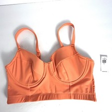 NEW Old Navy Womens Size M Orange Padded Swim Top Pullover Underwire Pool
