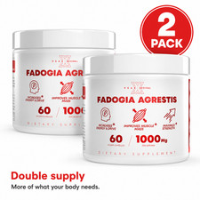 2 Pack Testosterone Booster Men Fadogia Agrestis Supplement Male Support