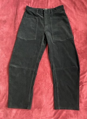 Nili Lotan Shon Corduroy Baggy Pants  Black Barrel Leg Size 2