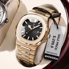 42MM POEDAGAR Quartz Luxury Men's Wristwatch Waterproof Stainless Luminous NEW
