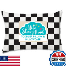 Little Sleepy Head Toddler Pillow with Pillowcase 13x18 - Kids Pillow for Sleepi