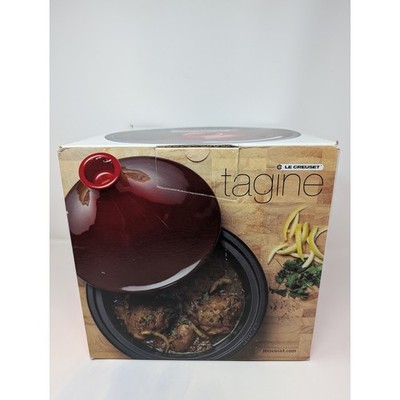 Le Creuset Tagine Cast Iron Ceramic Marseille Blue 2.5 Qt Dutch Oven - New Open