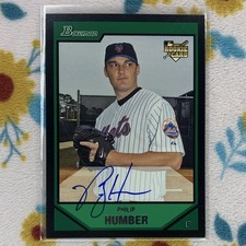 Topps 2007 Bowman Philip Humber #225 Rookie Autographed New York Mets Card. rookie card picture