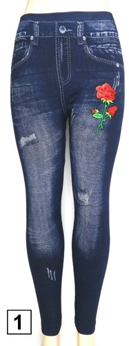 Dama para Mujeres Ajustados Leggings Cintura Alta Pantalones Ajustados Jeans  Denim Impreso Imitación | eBay