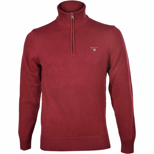 Gant Cotton Half Zip Jumper, Size S, Red