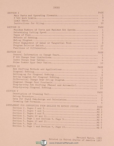 Pfauter Fellows P-400, máquina hojante, manual de instrucciones 1964 - Imagen 3 de 4