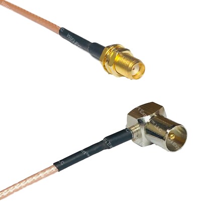 RG316 SMA FEMALE to DVB Pal Male Angle Coax RF Cable USA-Ship