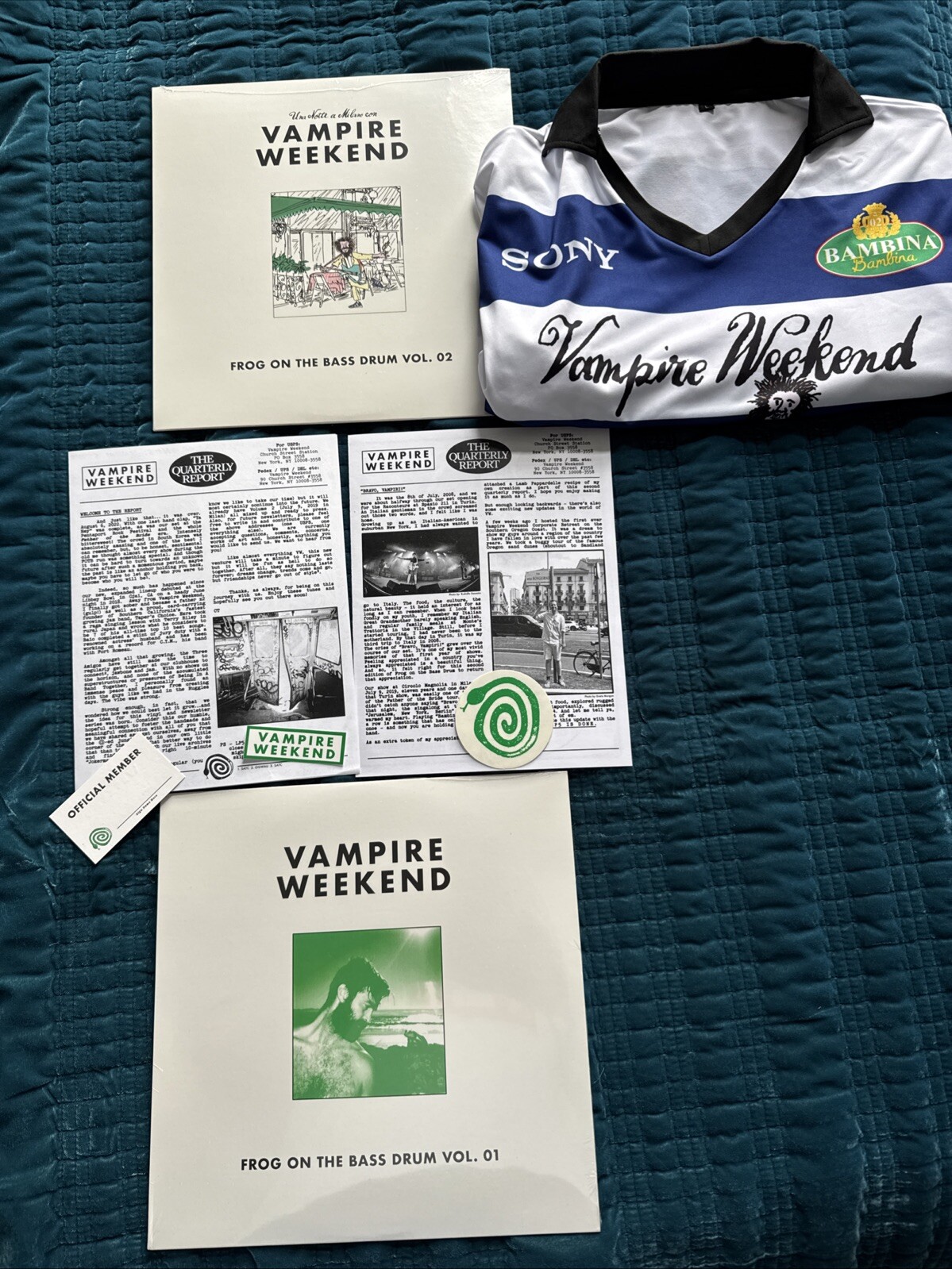 Vampire Weekend - Frog On The Bass Drum Vol. 1 & 2 + Newsletters, Jersey, More
