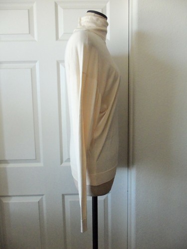 Ralph Lauren Collection Purple Label Cream 100% Silk Knit Turtleneck Sweater - M - Picture 2 of 3