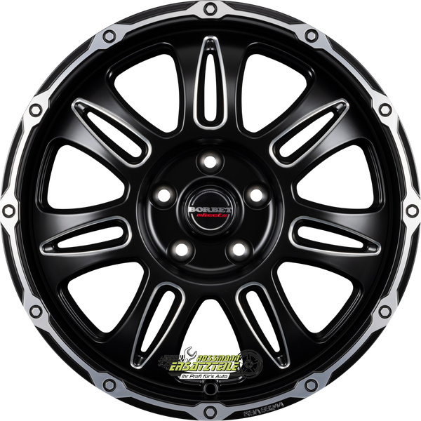 4X Borbet CW8 Black Rim Window Polished Matt 8X18 ET35 - LK6/139.7 ML106.1 Felge-image