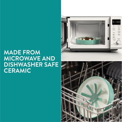 Ciotola Anti Ingurgito Per Gatti In Ceramica - Alimentazione Lenta Con Design A Fiori Gialli, 16x3 Cm - Foto 8