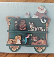 DELANE LANGE CIRCUS TRAIN CAR CAT CLOWN BEAR LION ZEBRA PAINTING PATTERN 1996 10