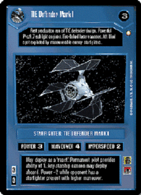 TIE Defender Mark I Star Wars CCG Special Edition NM swccg | eBay