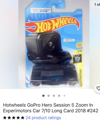 Hot Wheels ZOOM IN GoPro 50Th Anniv 242/365 Experimotors 7/10 Long Card 242  2018