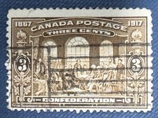 CANADA 1917 50th Anniversary of Confederation 1V used SG#244 has fault C5422