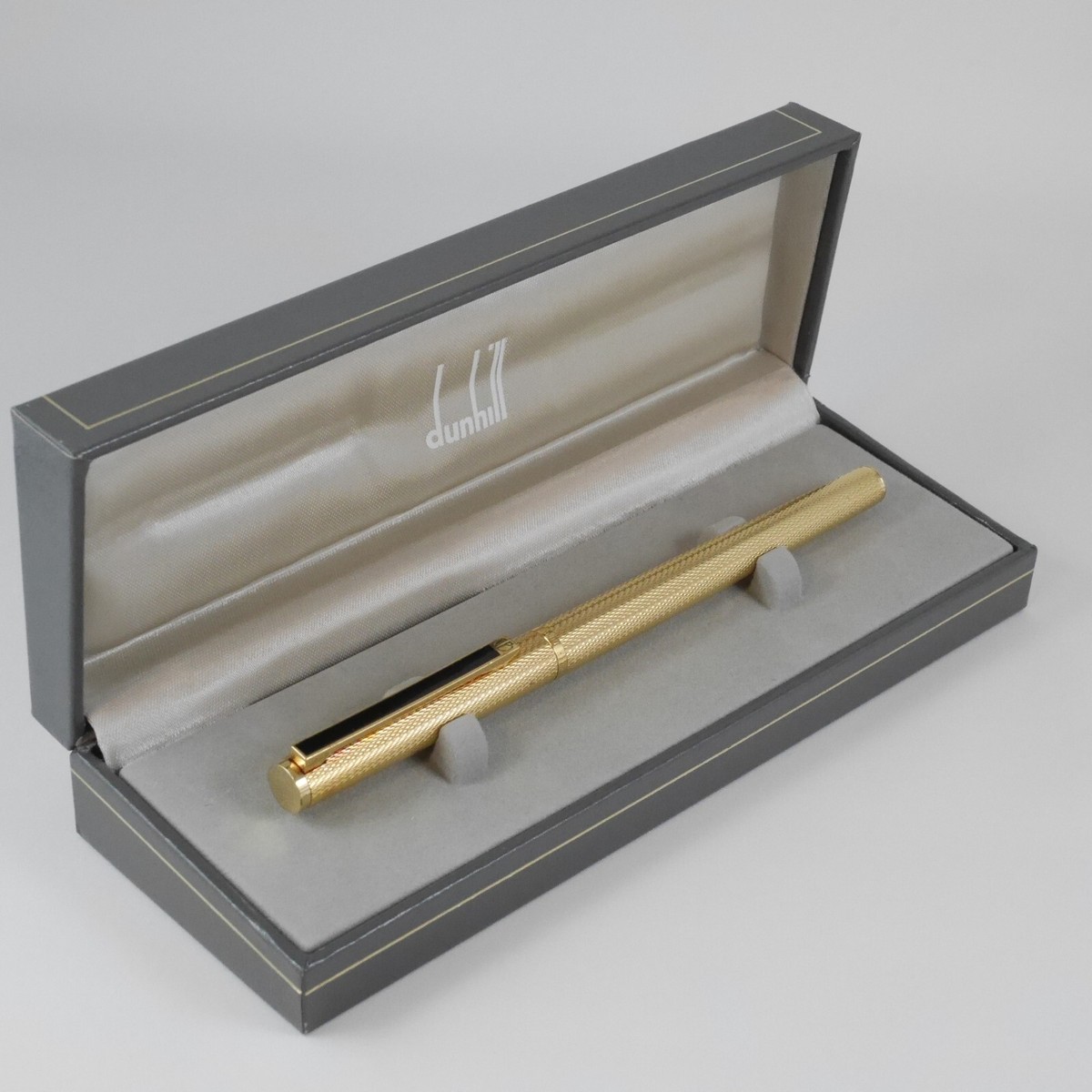 dunhill Gemline Gold Plated Barley Fountain Pen F (used) FREE