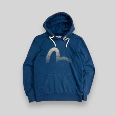 Vintage 00s Evisu Spell Out Hoodie Blue Medium | eBay