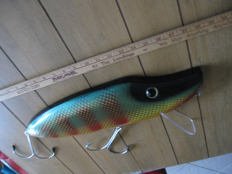 Giant Fishing lure wall decor. HEDDON STYLE VAMP w/ GLOW EYE AND PERCH
