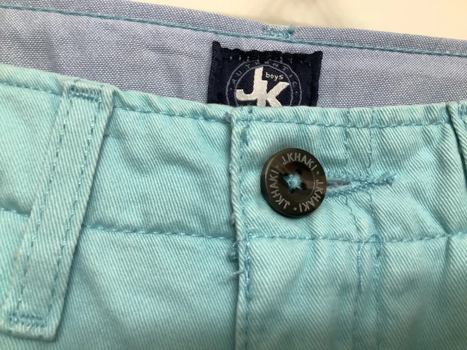 Pantalones Cortos J Caqui Niños Aqua Talla 18 Reg 100% Algodón Cintura Ajustable Nuevos Foto 3 de 4
