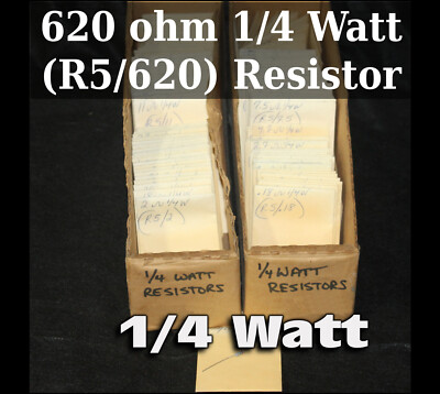 25 RESISTENZE 620 OHM 1/4 WATT 0,25 W 5% RESISTORE CARBONE SCHEDA