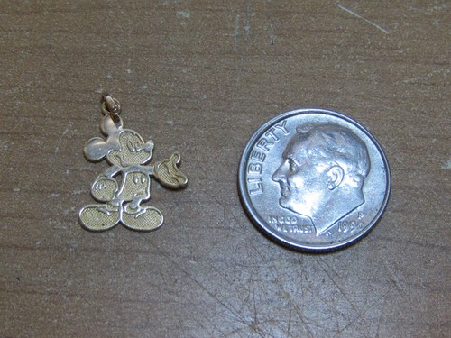 Designer Jacmel Mauritius JCM Disney 10K Yellow Gold Mickey Mouse Charm Pendant - Picture 3 of 4