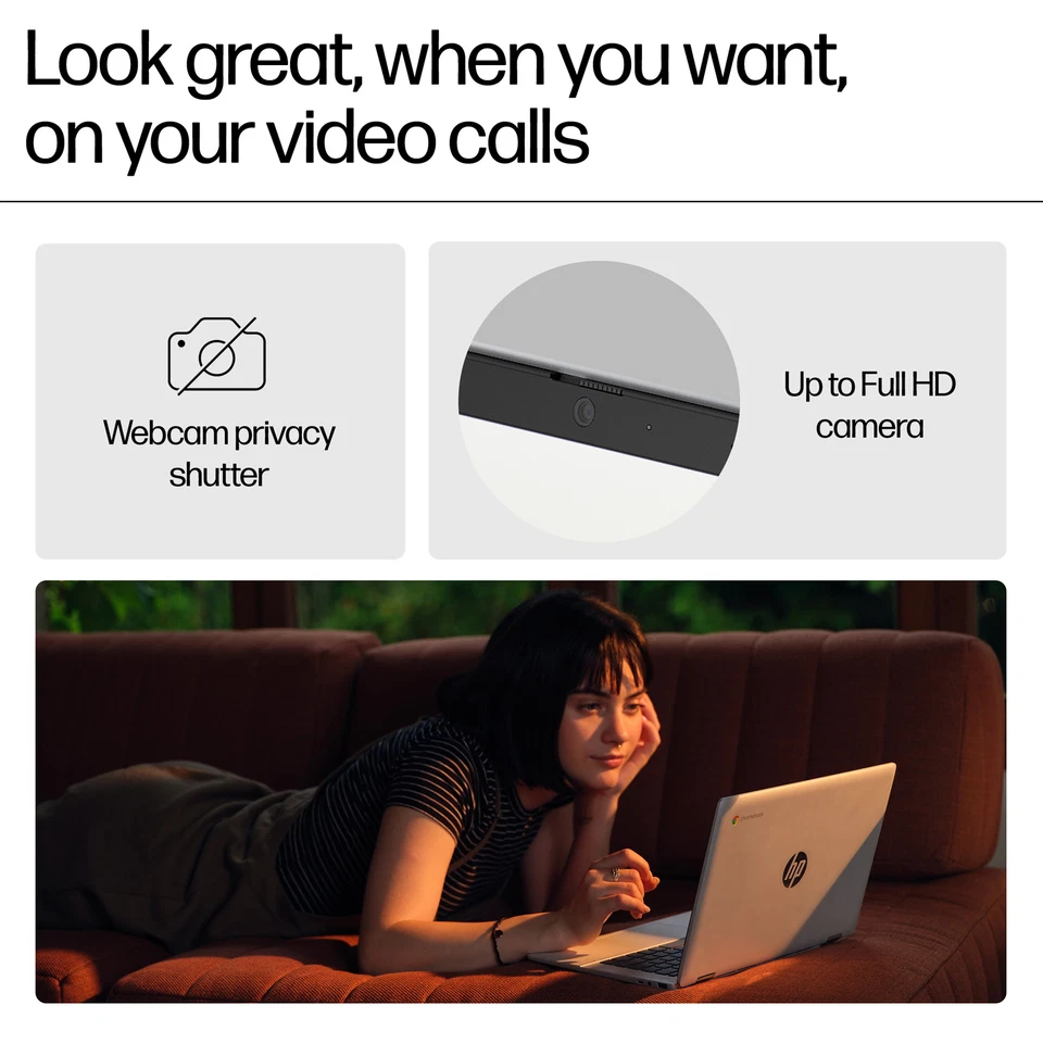 HP Chromebook PLUS laptop x360 14b-cd0010nr Intel i3-N305 3.8 GHz 8GB 128GB FHD - Image 3 of 4