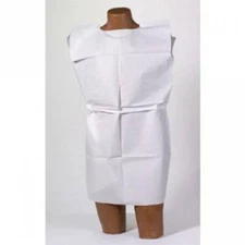 *50-Piece* Tidi Fabricel White Exam Gowns 21" x 36" Tissue/Poly/Tissue 910416