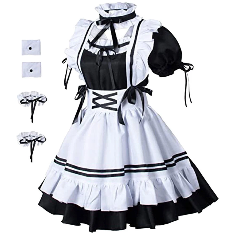 Maid Fancy Dress Girl Maid Suit Womens French Costume Props Dress
