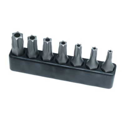 7x TX Bit m. Bohrung / Loch T10 T15 T20 T25 T27 T30 T40 + Halter pass. f.Torx TR