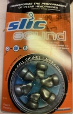 SLIC SOUND Ear Bud Enhancers, In Ear Headphones, Improves Sound Quality - NIP